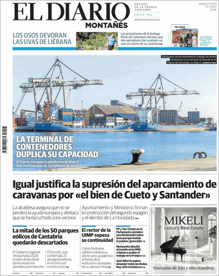 Portada de El Diario Montañés (Espa&ntilde;a)