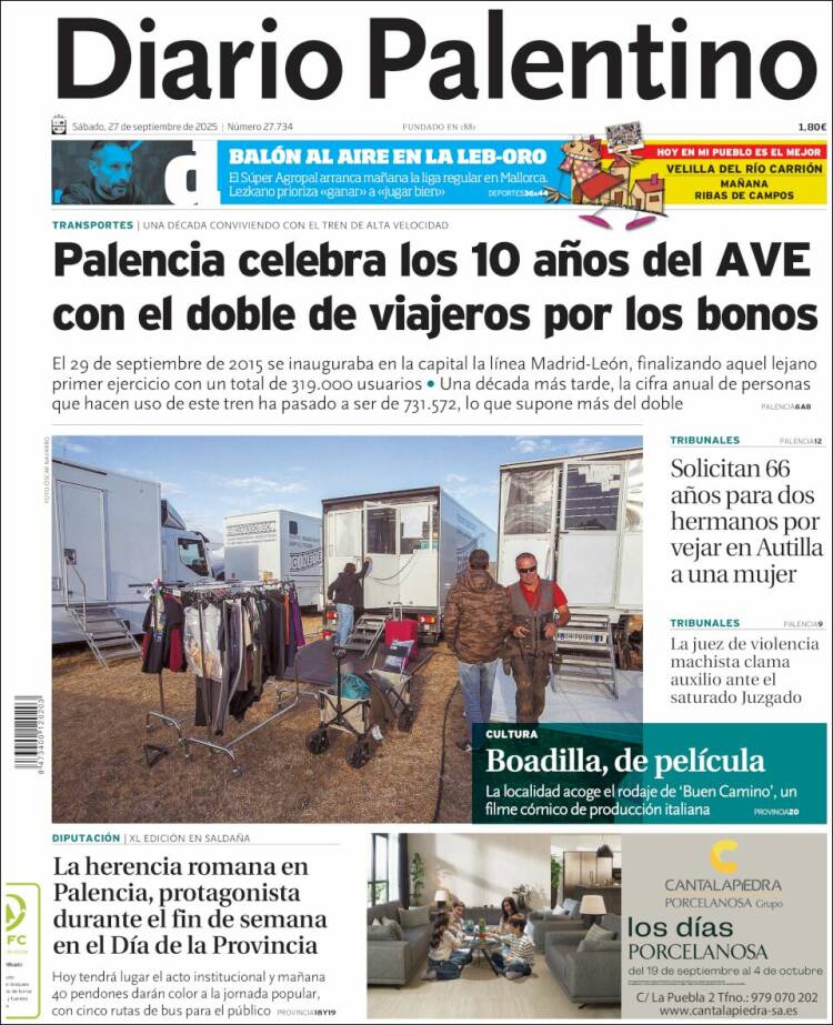 Portada de Diario Palentino (Espa&ntilde;a)