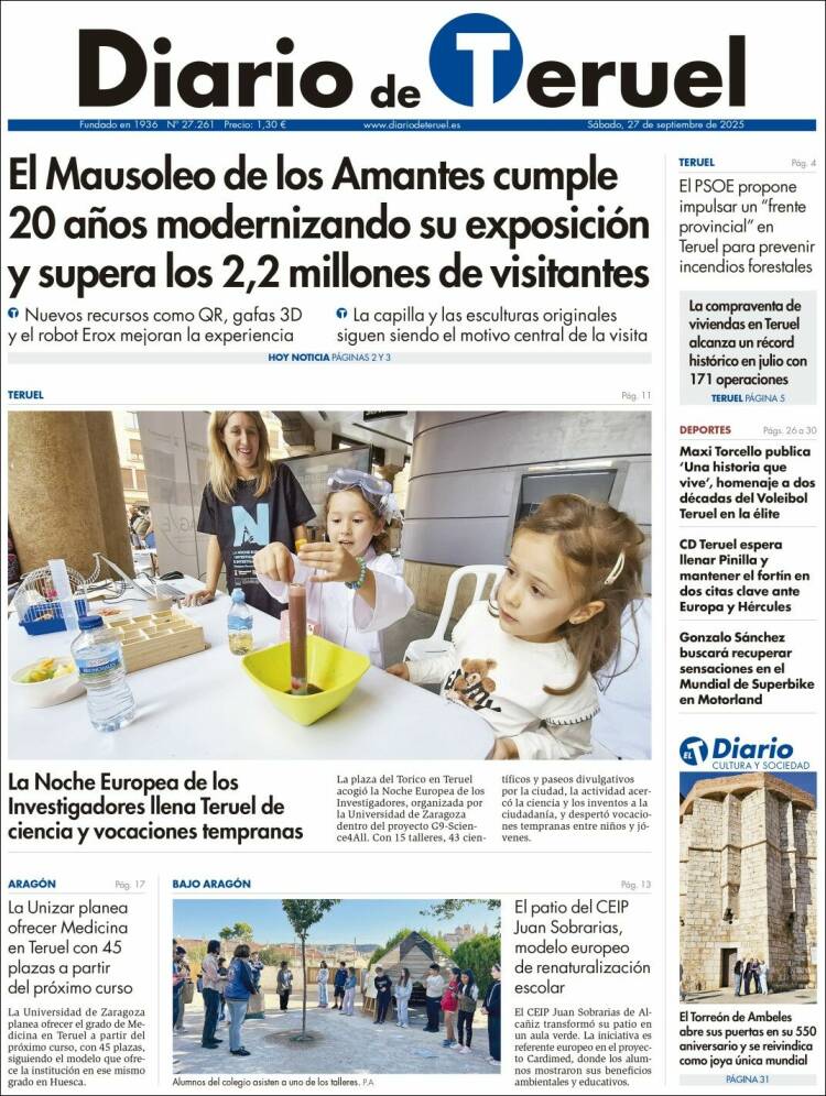 Portada de Diario de Teruel (Espa&ntilde;a)