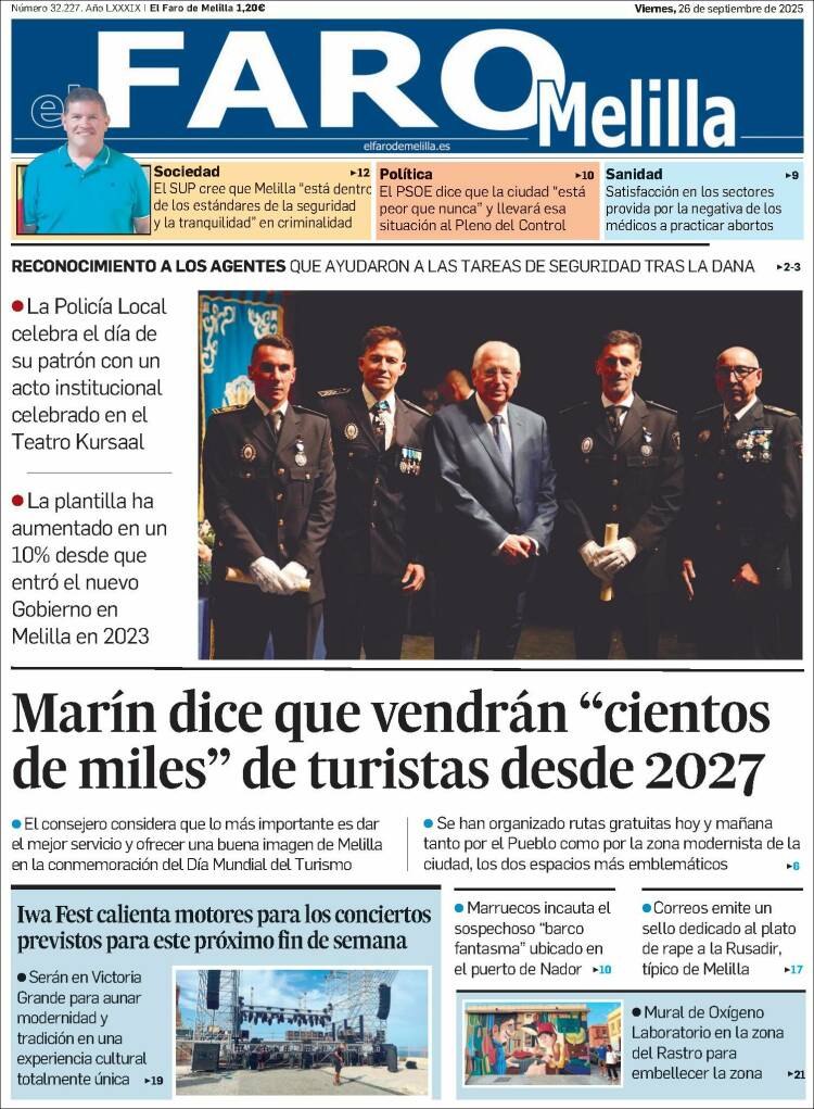 Portada de El Faro de Melilla (Espa&ntilde;a)