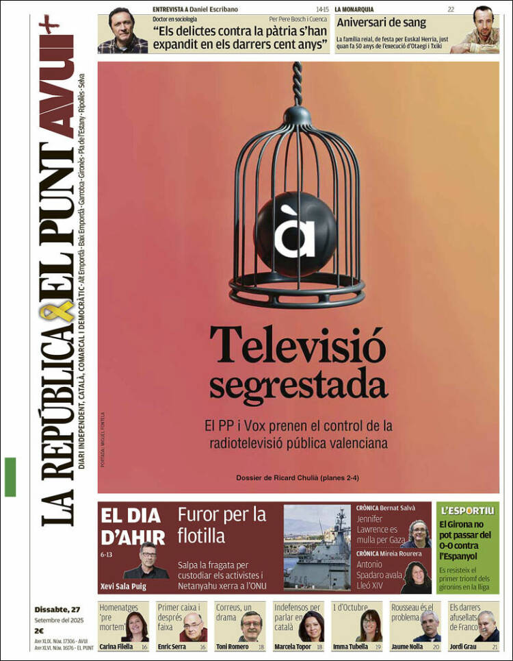 Portada de El Punt Avui - Girona (Espa&ntilde;a)