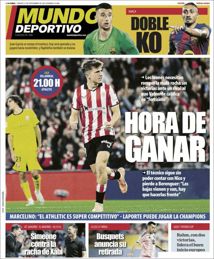 Portada de Mundo Deportivo Bizkaia (Espa&ntilde;a)