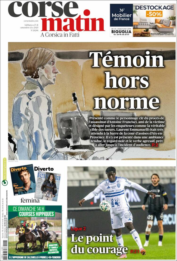 Portada de Corse-Matin (Francia)