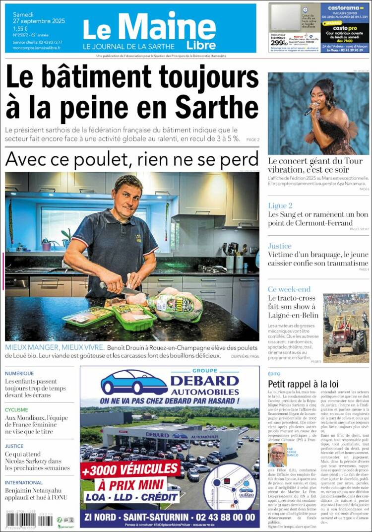 Portada de Le Maine Libre (Francia)