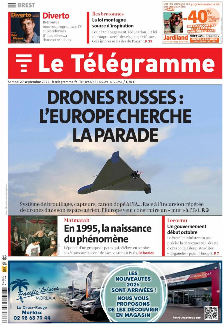 Portada de Télégramme (Francia)