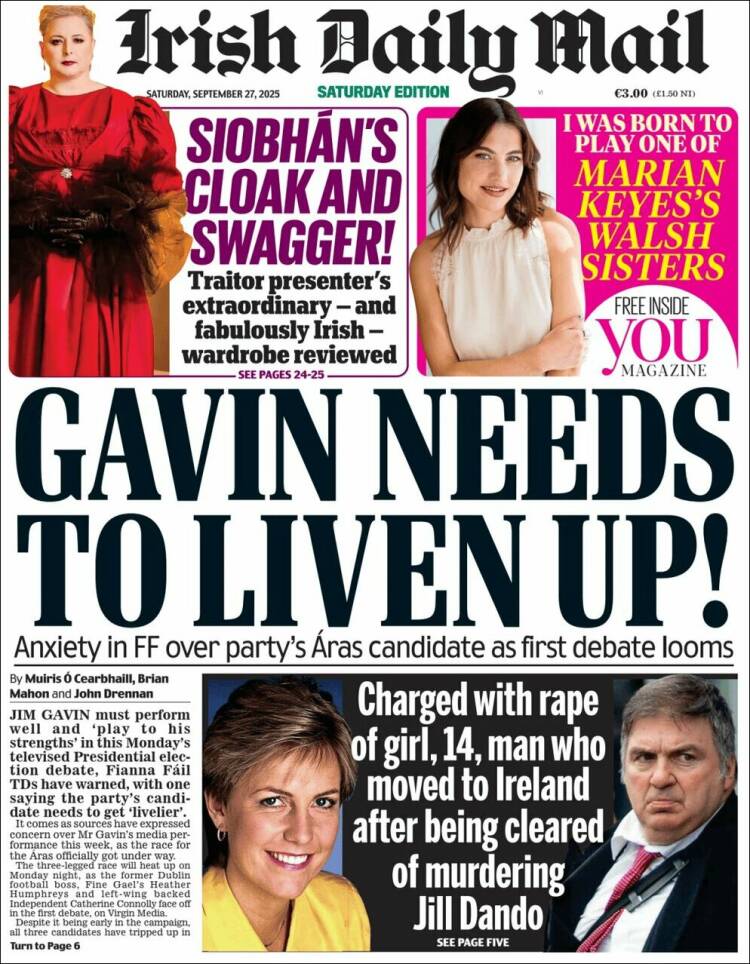 Portada de Irish Daily Mail (Irlanda)