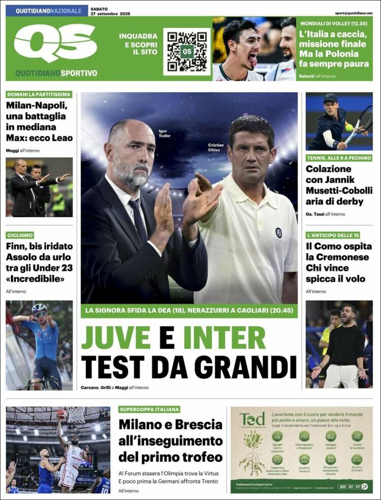 Portada de Quotidiano Sportivo (Italia)