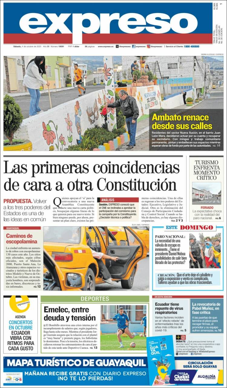 Portada de Expreso (Ecuador)
