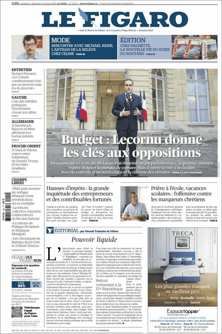 Portada de Le Figaro (Francia)