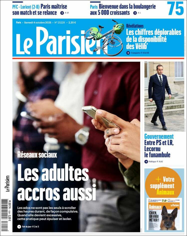 Portada de Le Parisien (Francia)