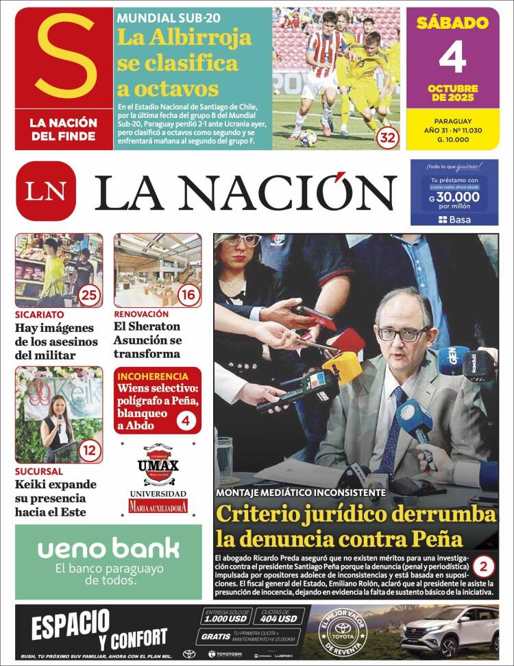 Portada de La Nación (Paraguay)