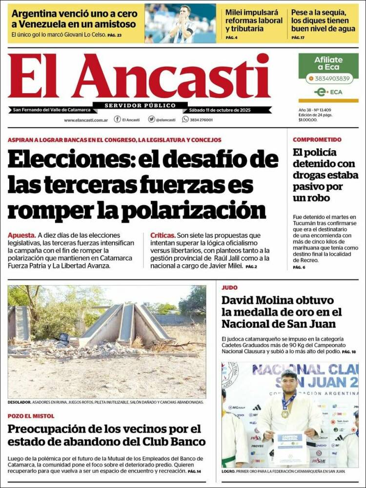 Portada de El Ancasti (Argentina)