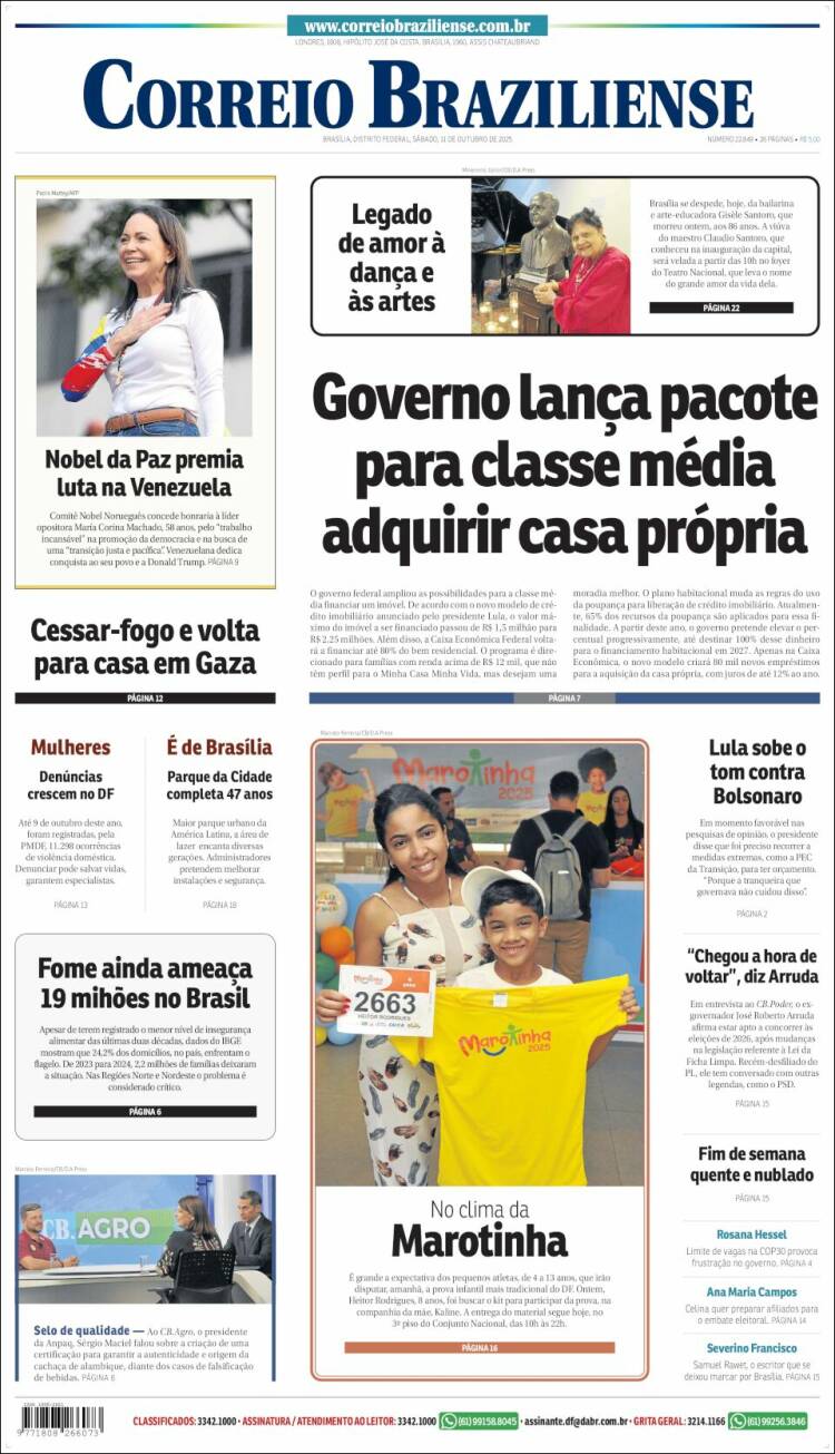Portada de Correio Braziliense (Brasil)