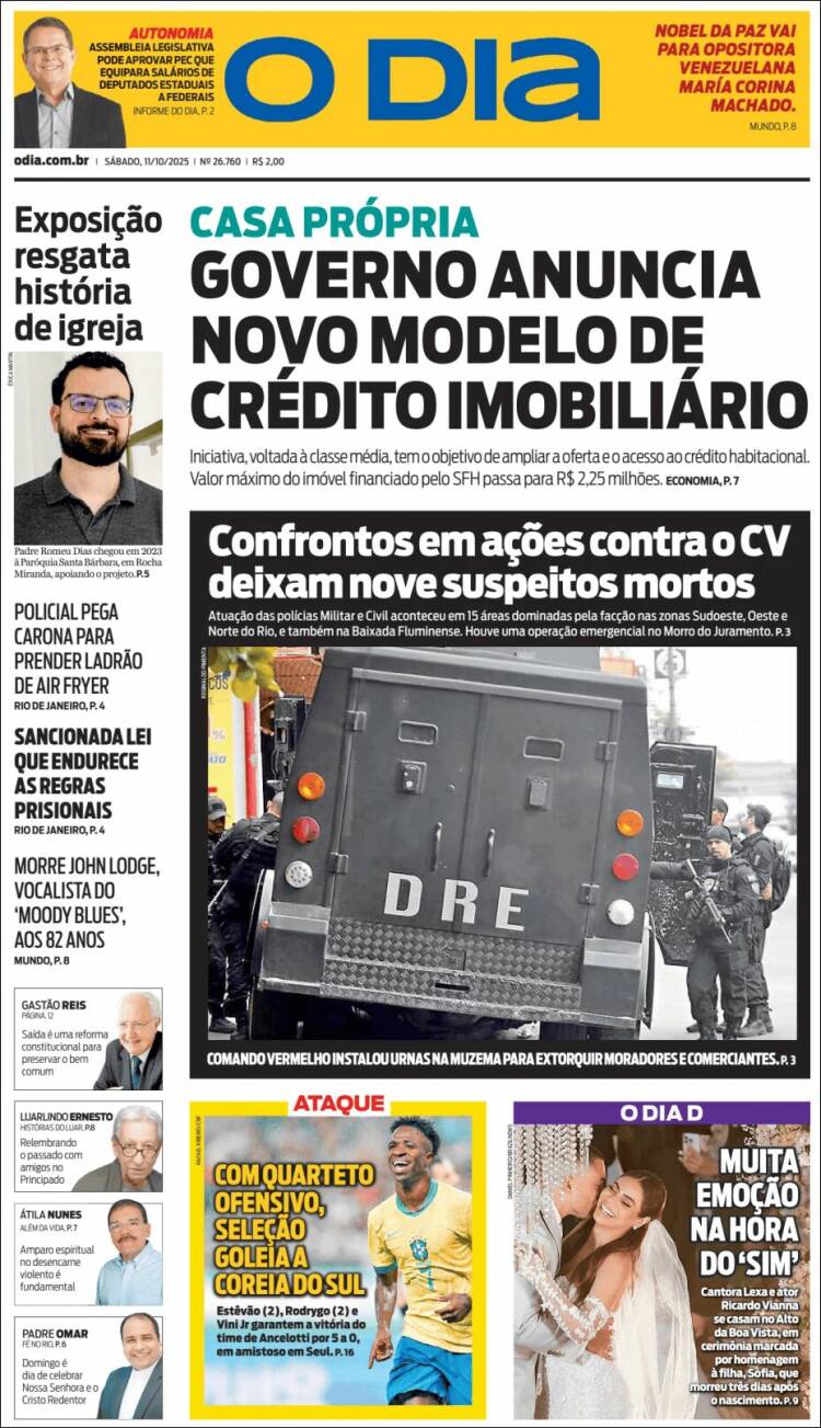 Portada de O Dia (Brasil)