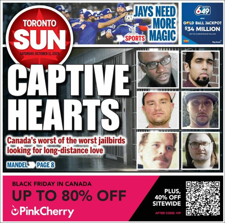Portada de The Toronto Sun (Canad&aacute;)