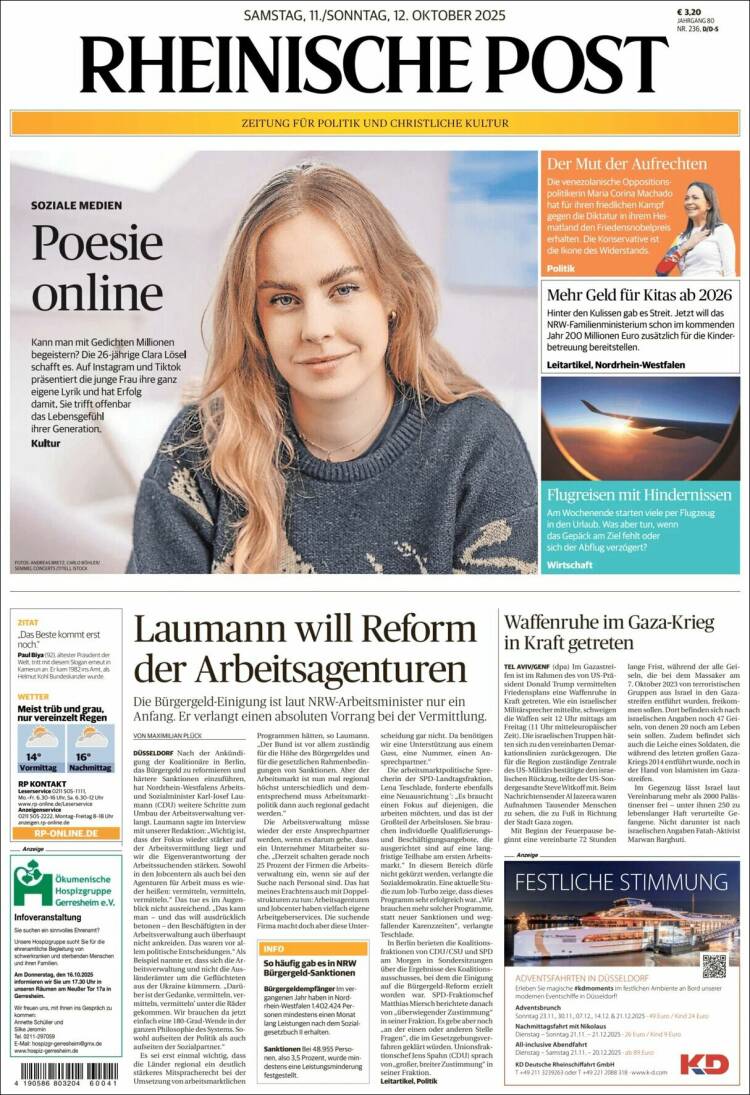Portada de Rheinische Post (Alemania)