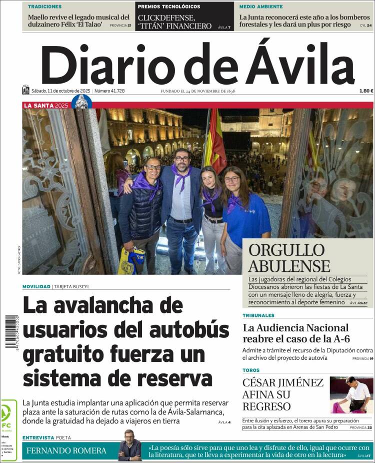 Portada de Diario de Ávila (Espa&ntilde;a)