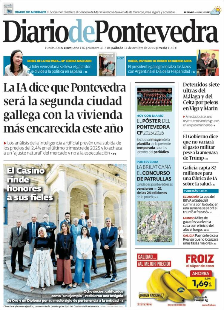 Portada de Diario de Pontevedra (Espa&ntilde;a)