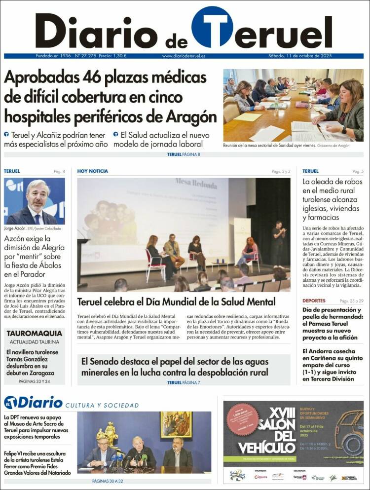 Portada de Diario de Teruel (Espa&ntilde;a)