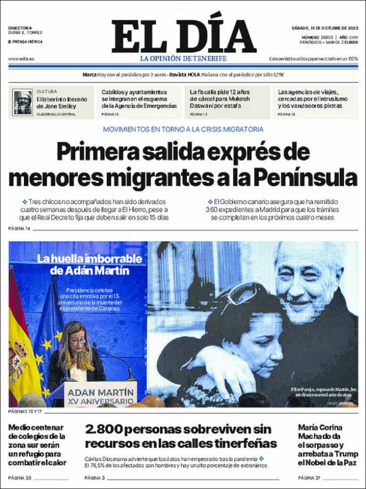 Portada de El Día (Espa&ntilde;a)