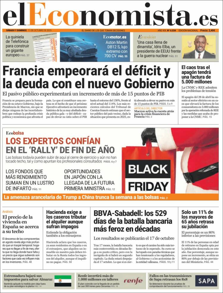 Portada de El Economista (Espa&ntilde;a)