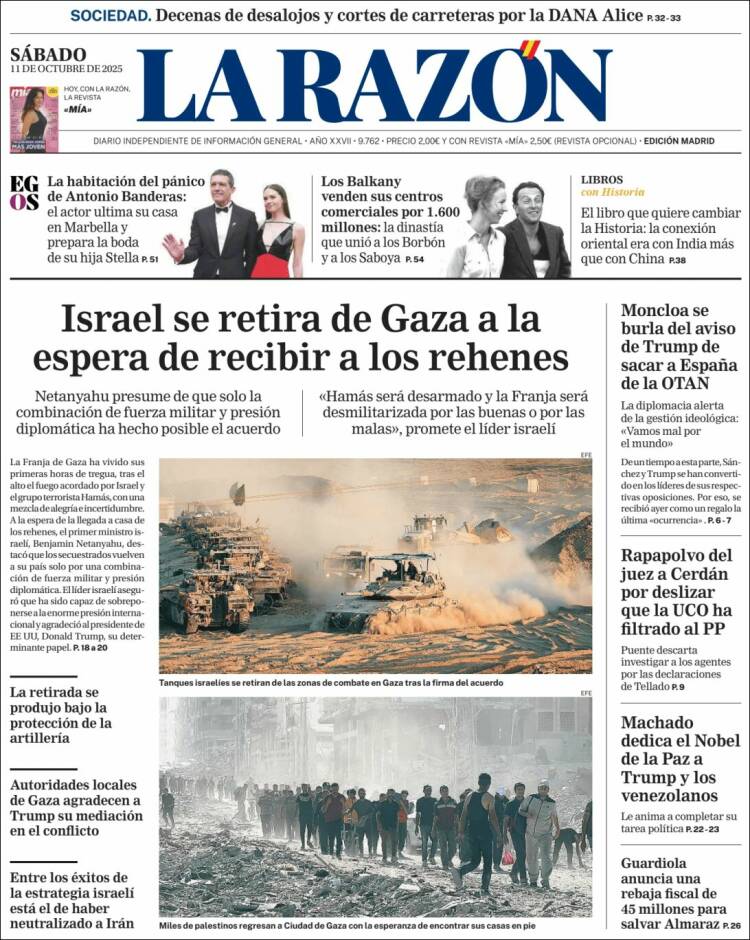 Portada de La Razón (Espa&ntilde;a)