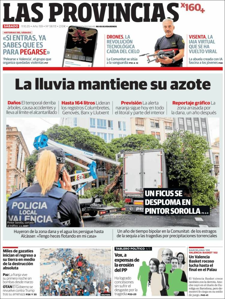 Portada de Las Provincias (Espa&ntilde;a)