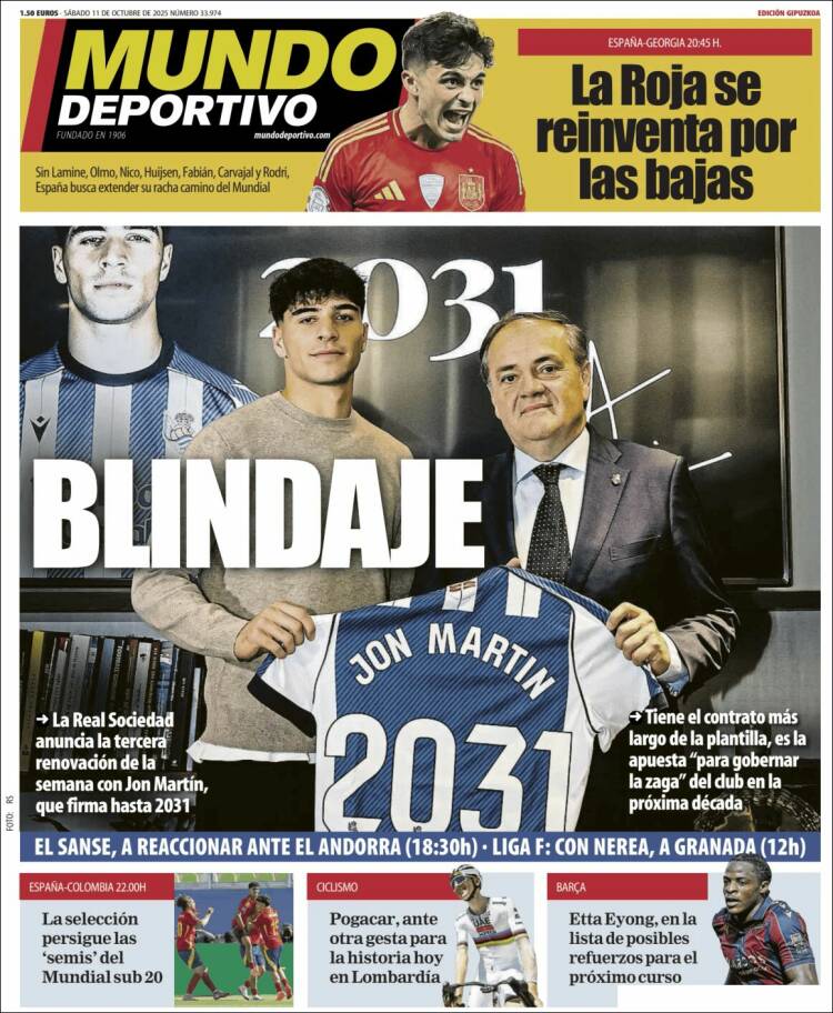 Portada de Mundo Deportivo Gipuzkoa (Espa&ntilde;a)