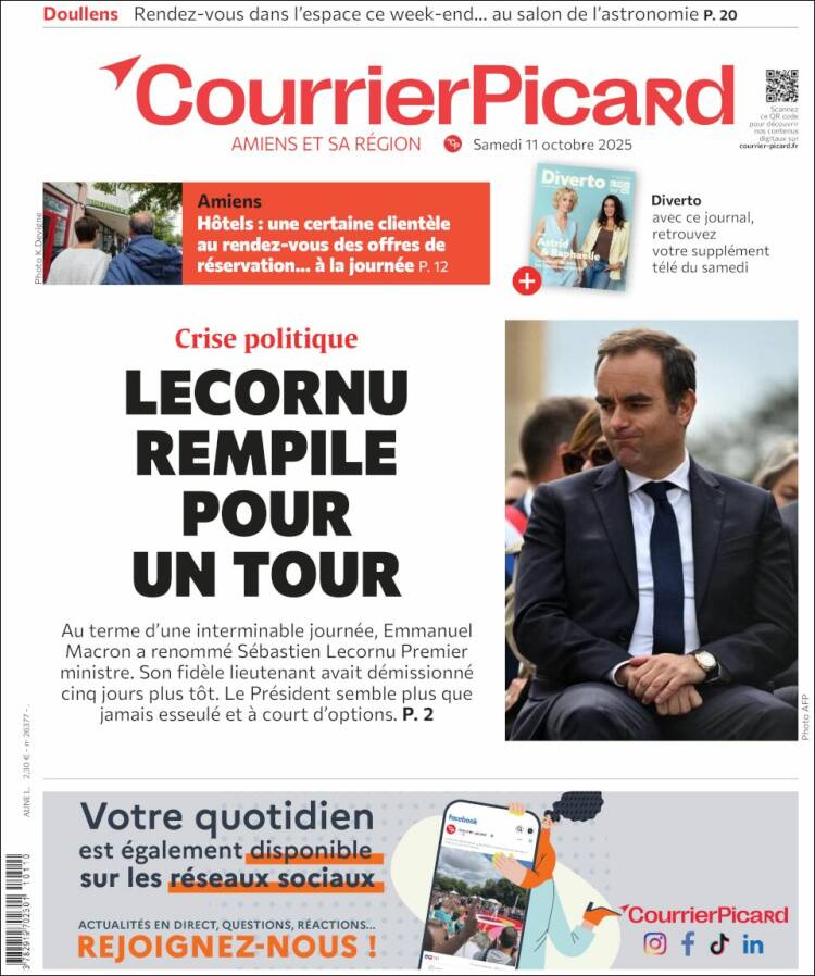 Portada de Courrier Picard (Francia)