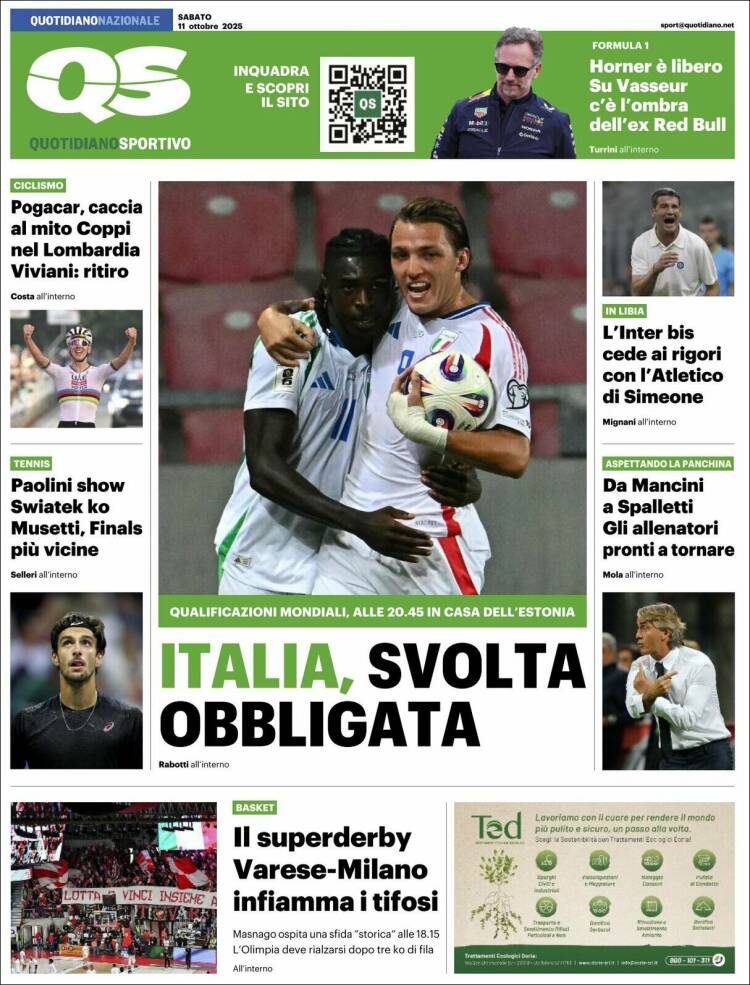 Portada de Quotidiano Sportivo (Italia)