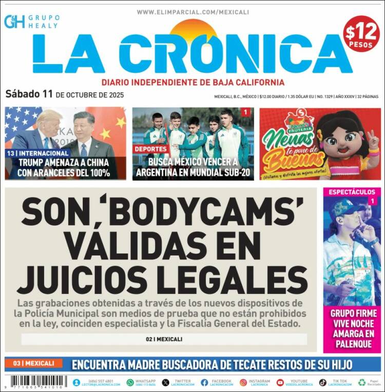 Portada de La Crónica de Baja California (M&eacute;xico)