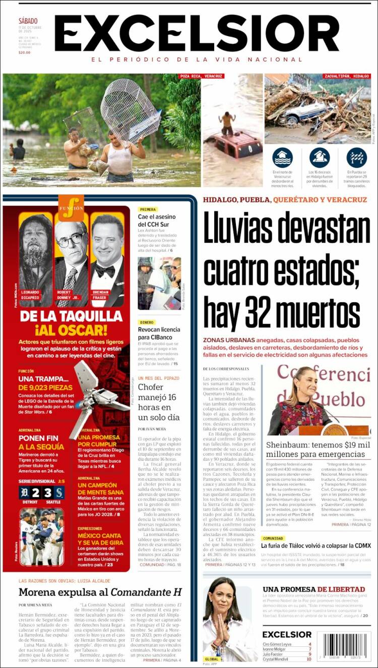 Portada de Excelsior (M&eacute;xico)