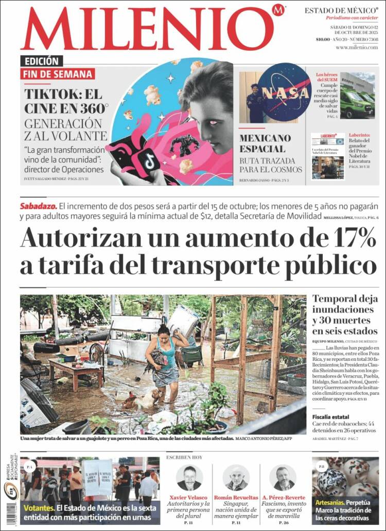 Portada de Milenio - Estado de México (M&eacute;xico)