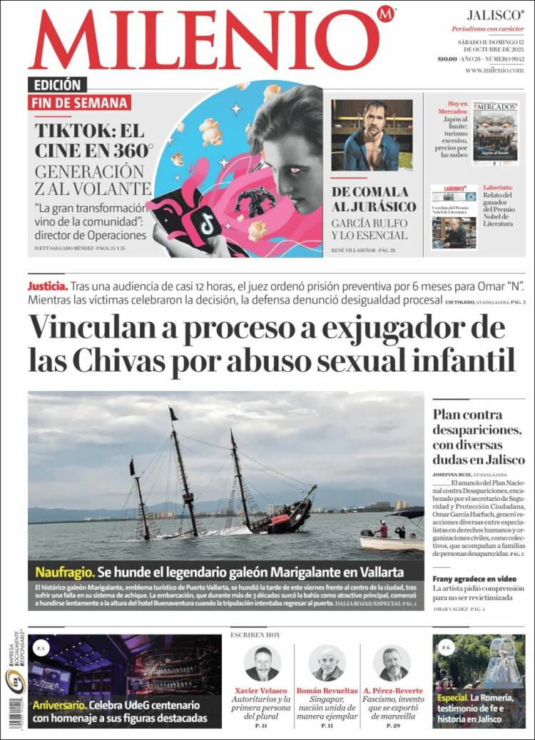 Portada de Milenio - Jalisco (M&eacute;xico)