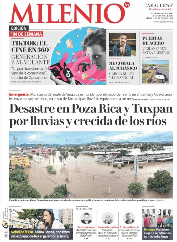 Portada de Milenio - Tamaulipas (M&eacute;xico)