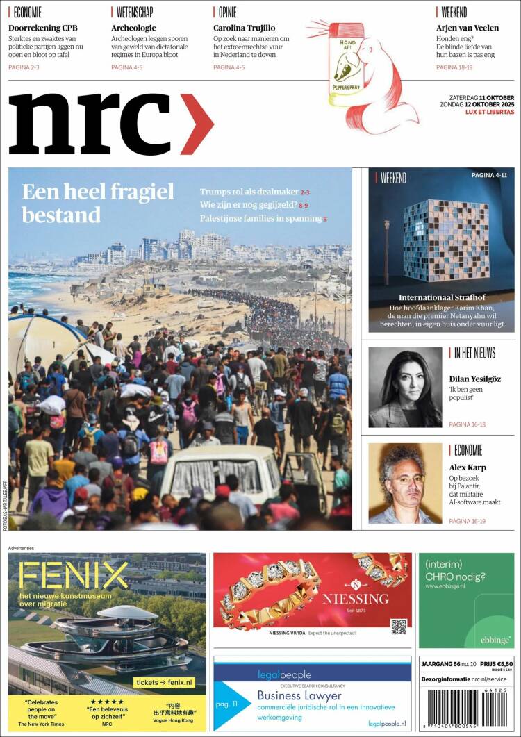 Portada de NRC Handelsblad (Pa&iacute;ses Bajos)