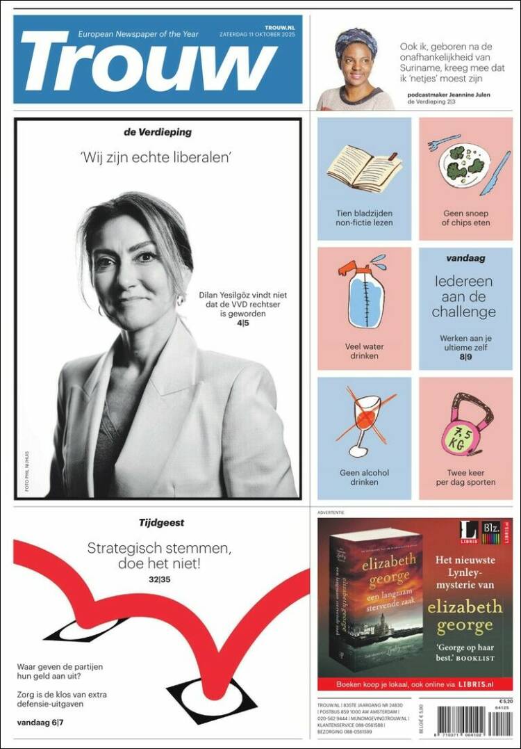 Portada de Trouw (Pa&iacute;ses Bajos)