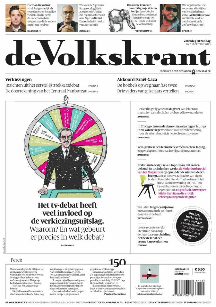 Portada de De Volkskrant (Pa&iacute;ses Bajos)