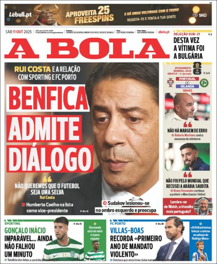 Portada de A Bola (Portugal)