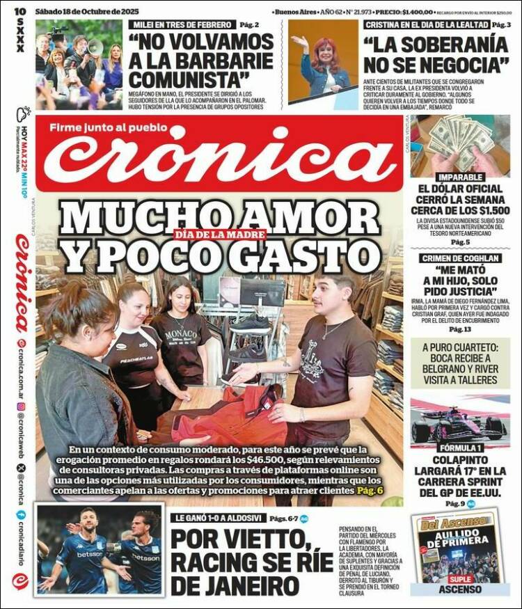 Portada de La Voz del Chaco (Argentina)
