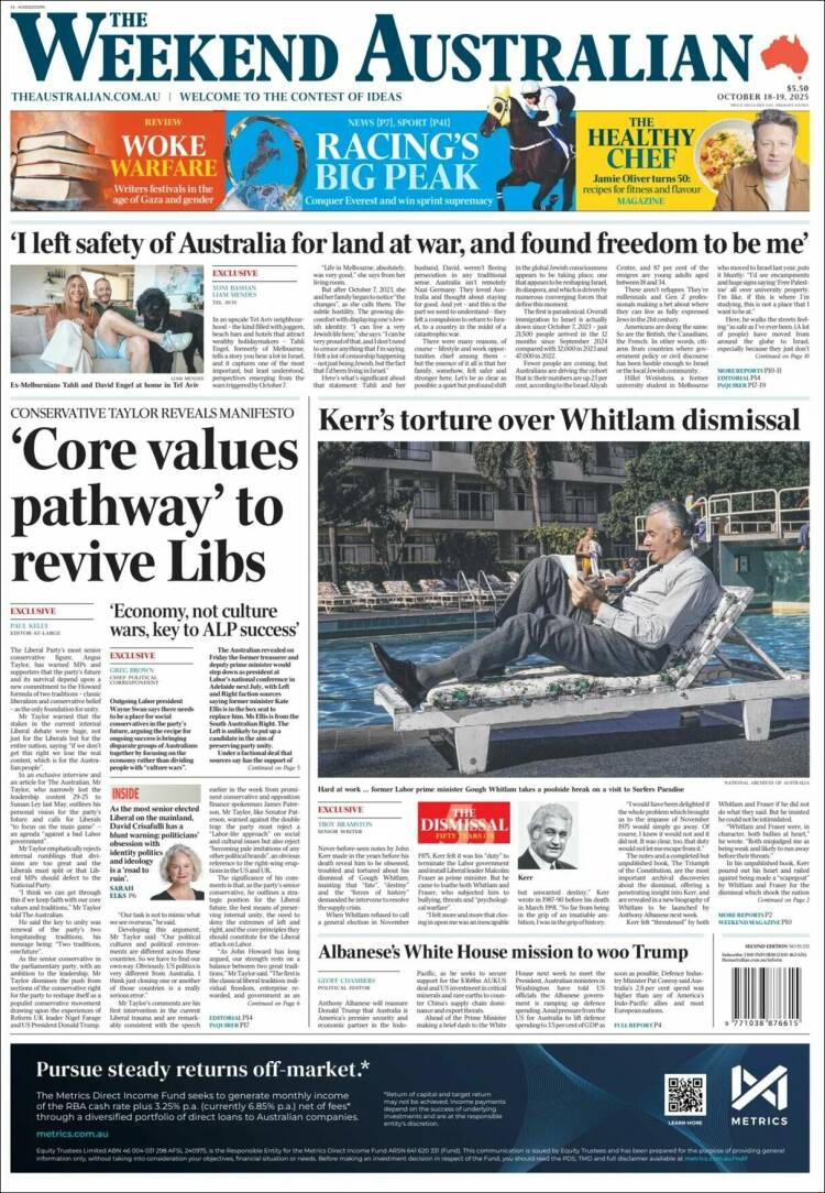 Portada de The Australian (Australia)