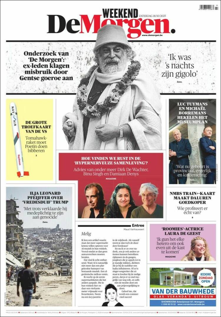 Portada de De Morgen (B&eacute;lgica)