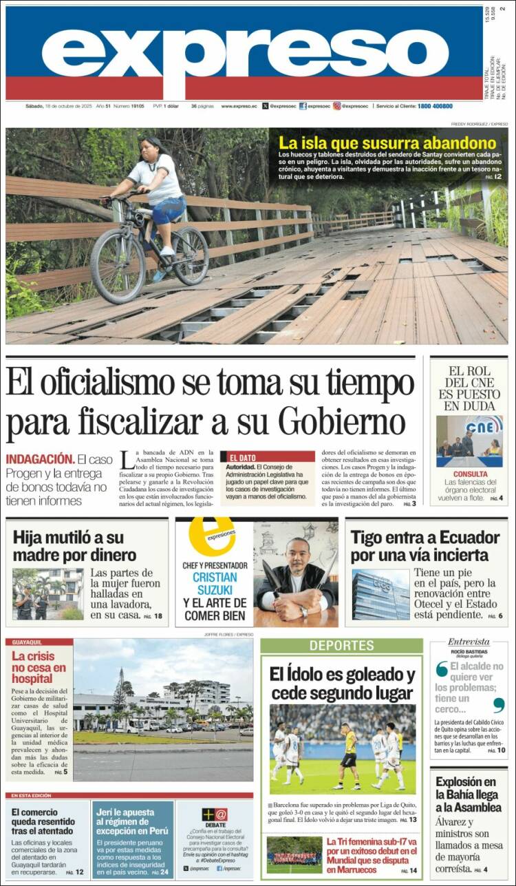 Portada de Expreso (Ecuador)