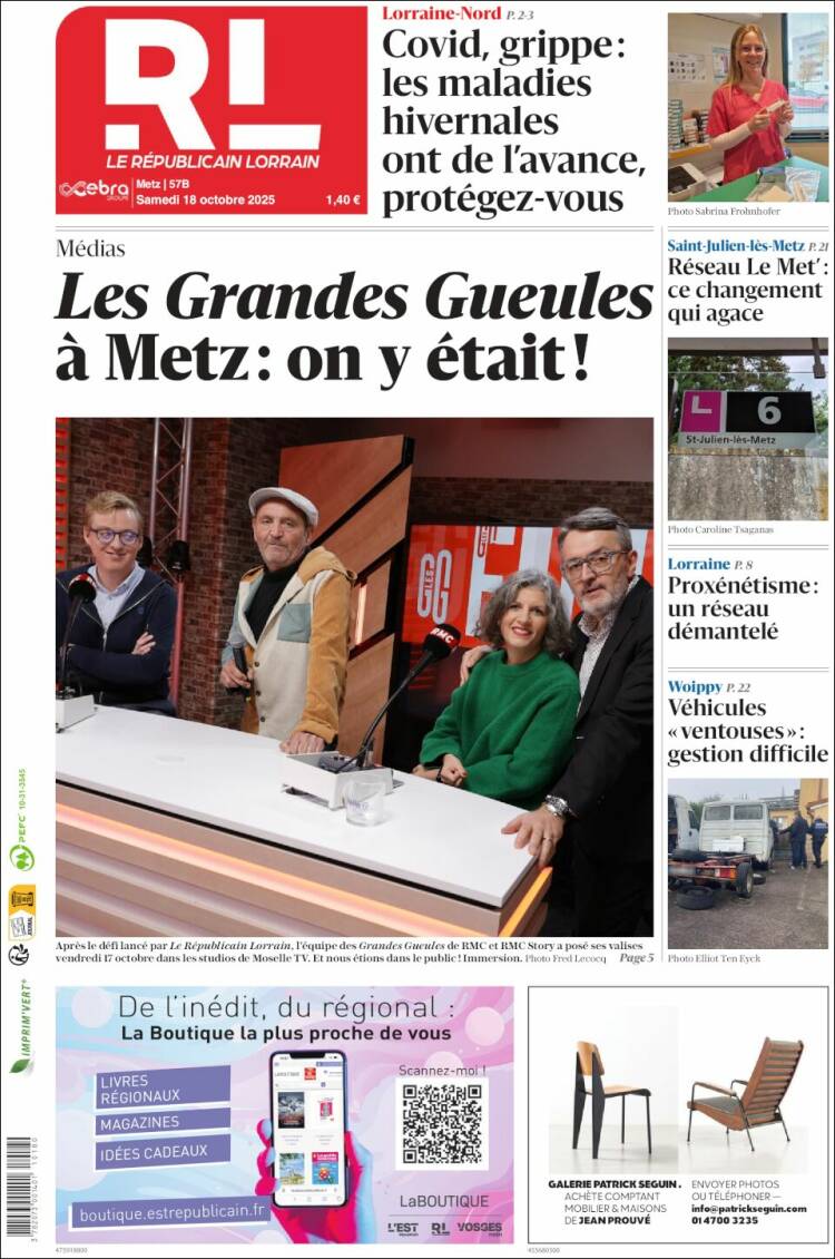 Portada de Le Republicain Lorrain (Francia)