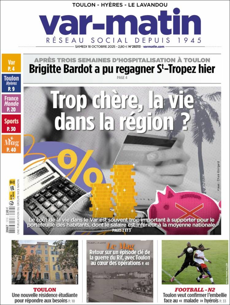 Portada de Var-Matin (Francia)