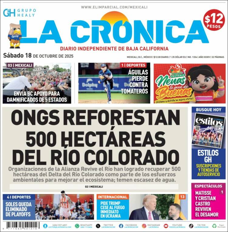 Portada de La Crónica de Baja California (M&eacute;xico)