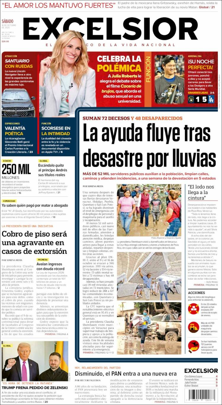 Portada de Excelsior (M&eacute;xico)