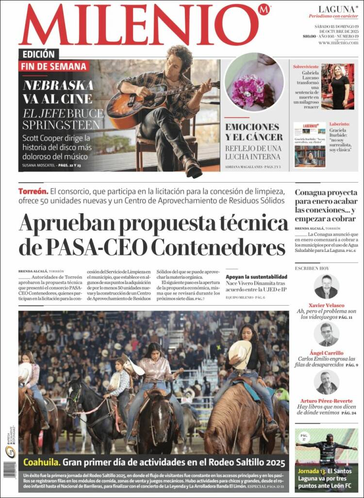 Portada de Milenio - Laguna (M&eacute;xico)