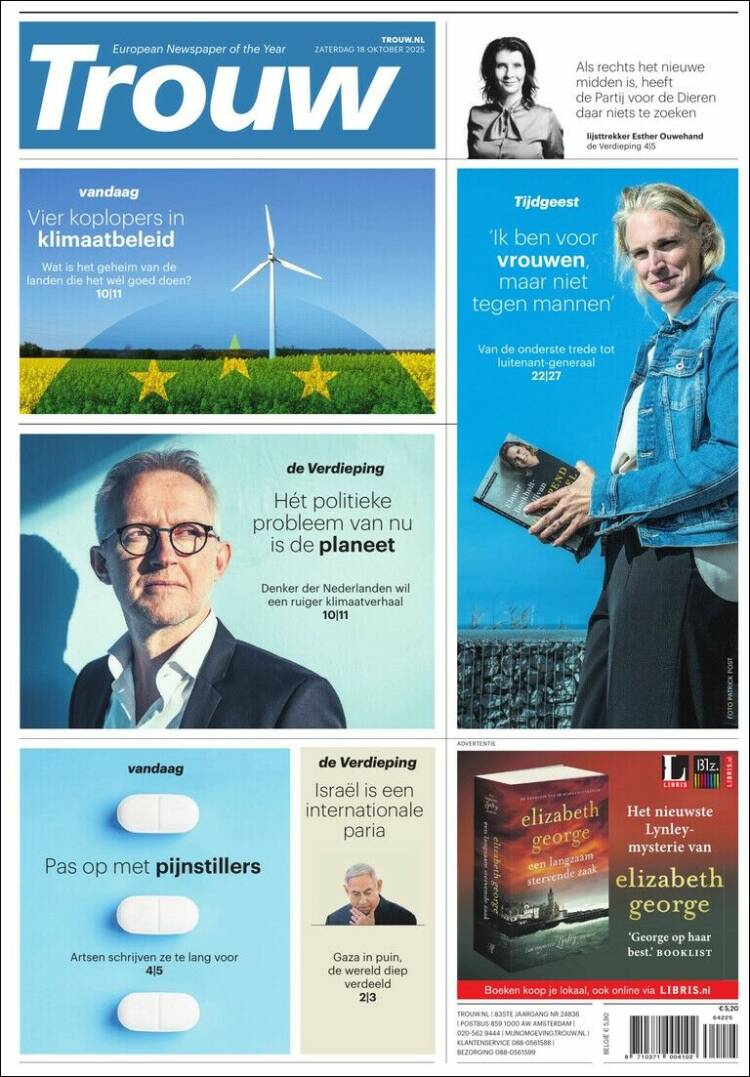 Portada de Trouw (Pa&iacute;ses Bajos)