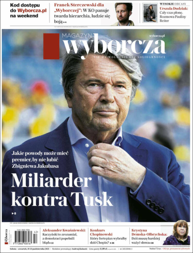 Portada de Gazeta Wyborcza (Polonia)